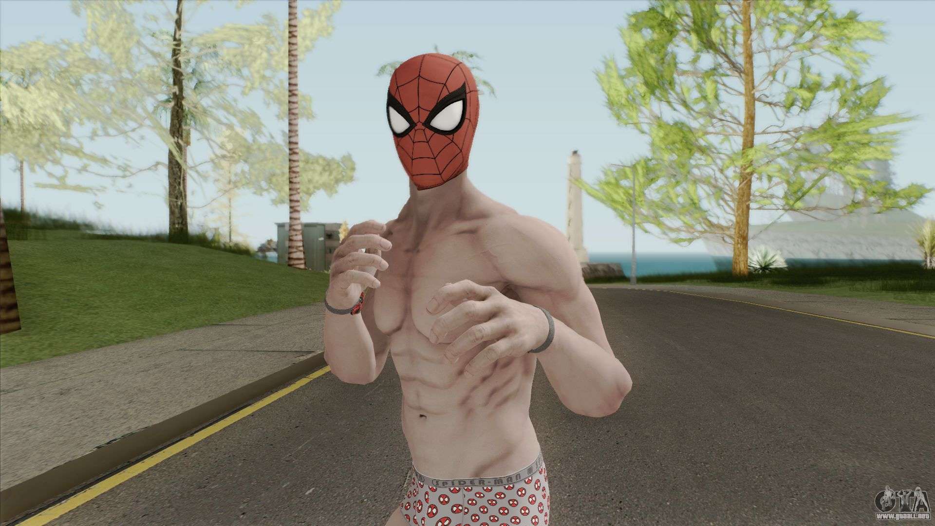 Гол человек паук. GTA sa Spider man ps4. Человек паук ПС 4 торс. Скин голого человека паука.