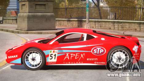 Ferrari 458 Challenge PJ2 para GTA 4