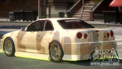 Nissan Skyline GT R34 V1.1 PJ2 para GTA 4