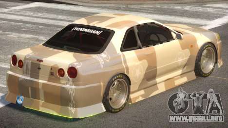 Nissan Skyline GT R34 V1.1 PJ2 para GTA 4