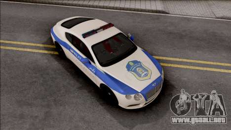 Bentley Continental GT Iranian Police v2 para GTA San Andreas