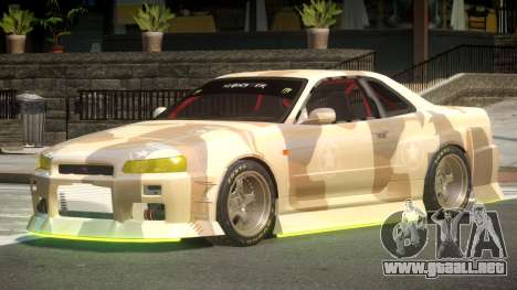 Nissan Skyline GT R34 V1.1 PJ2 para GTA 4