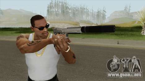 Pistol .50 GTA V (OG Silver) Suppressor V1 para GTA San Andreas
