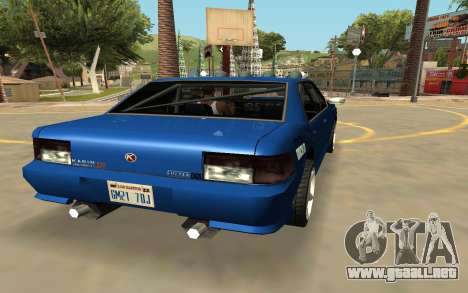 Karin Sultan RS Con las Insignias, el PJ y Extra para GTA San Andreas