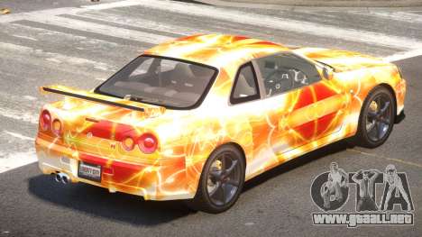 Nissan Skyline R34 GT-R V1.1 PJ5 para GTA 4