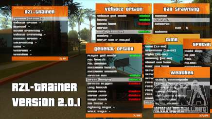 R'-TRAINER V2.0.1 - truco de menú para GTA San Andreas