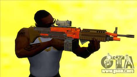 GTA V Combat MG Orange All Attachments Small Mag para GTA San Andreas