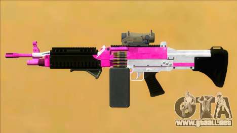 GTA V Combat MG Pink All Attachments Big Mag para GTA San Andreas