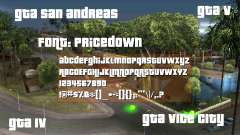 Pricedown - Fuente del logotipo de GTA para GTA San Andreas