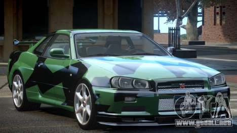 1999 Nissan Skyline R34 GT-R L6 para GTA 4