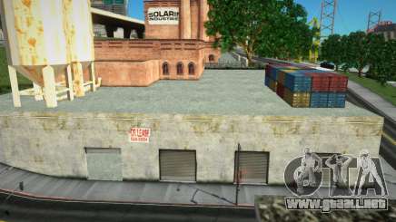 Caja de garaje abierta en la zona industrial de San Fierro para GTA San Andreas