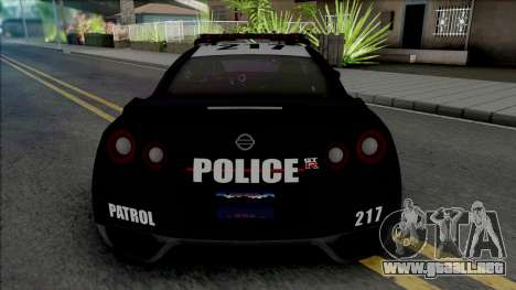 Nissan GT-R Black Edition Police para GTA San Andreas