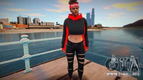 GTA Online Skin Ramdon Female Samira Big Afro 1 para GTA San Andreas