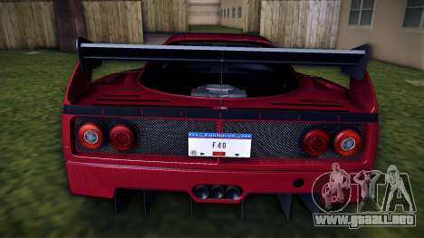 Ferrari F40 Competizione 1989 para GTA Vice City