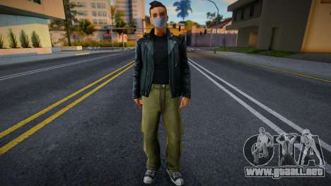 Claude con una máscara protectora para GTA San Andreas