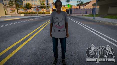Chica en una camiseta de leche para GTA San Andreas