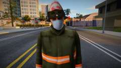 Trabajador de la estación de bomberos con una máscara protectora para GTA San Andreas