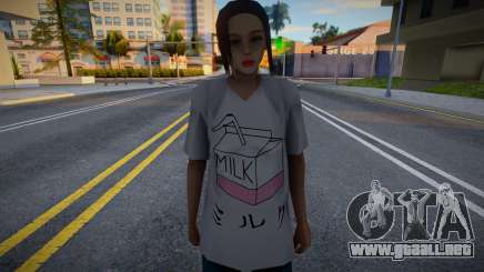 Chica en una camiseta de leche para GTA San Andreas