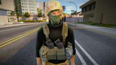 Militar con casco y uniforme para GTA San Andreas