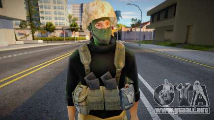 Militar con casco y uniforme para GTA San Andreas