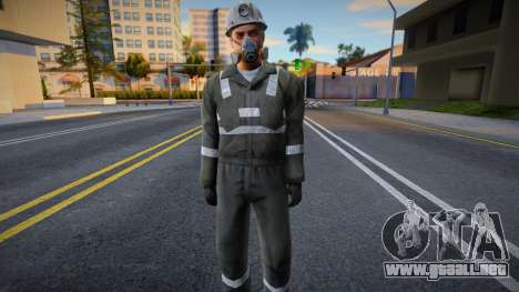 Trabajador del servicio de bomberos en uniforme para GTA San Andreas