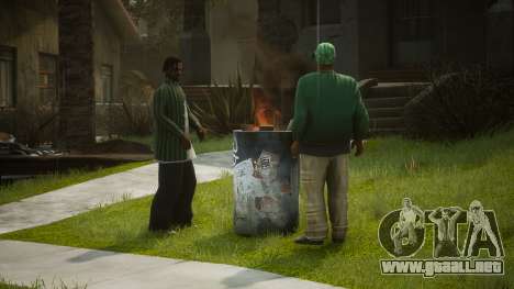 Realistic Fire Bin Of Grove Street