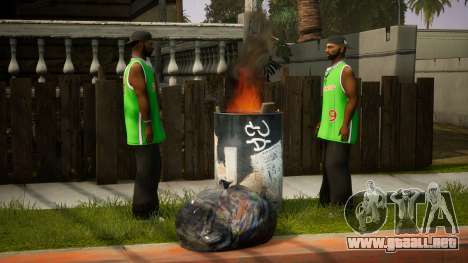 Realistic Fire Bin Of Grove Street