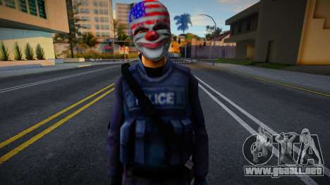 Swat skin con una mascarilla de PayDay para GTA San Andreas