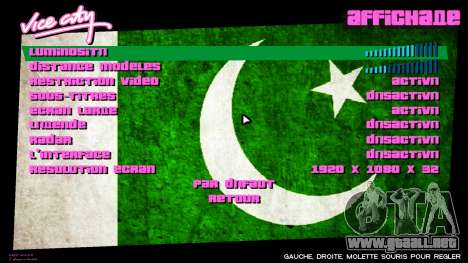 Pakistan Flag at Menu para GTA Vice City