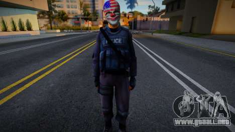 Swat skin con una mascarilla de PayDay para GTA San Andreas