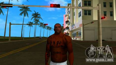 Carl con el torso desnudo y tatuajes para GTA Vice City