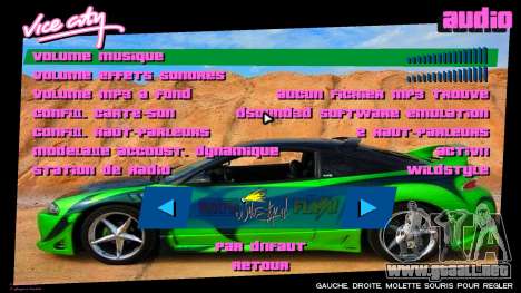 Mitsubishi Eclipse Interface para GTA Vice City