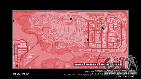 Mapa rojo translúcido y radar para GTA San Andreas