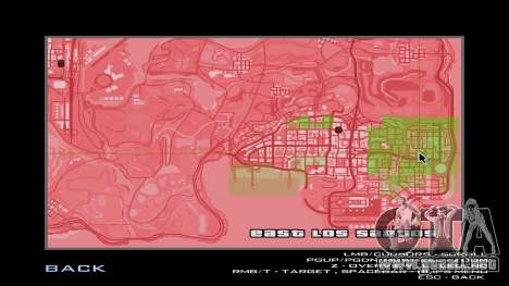 Mapa rojo translúcido y radar para GTA San Andreas